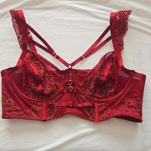 SOLD Elegant Red Lace Bra
